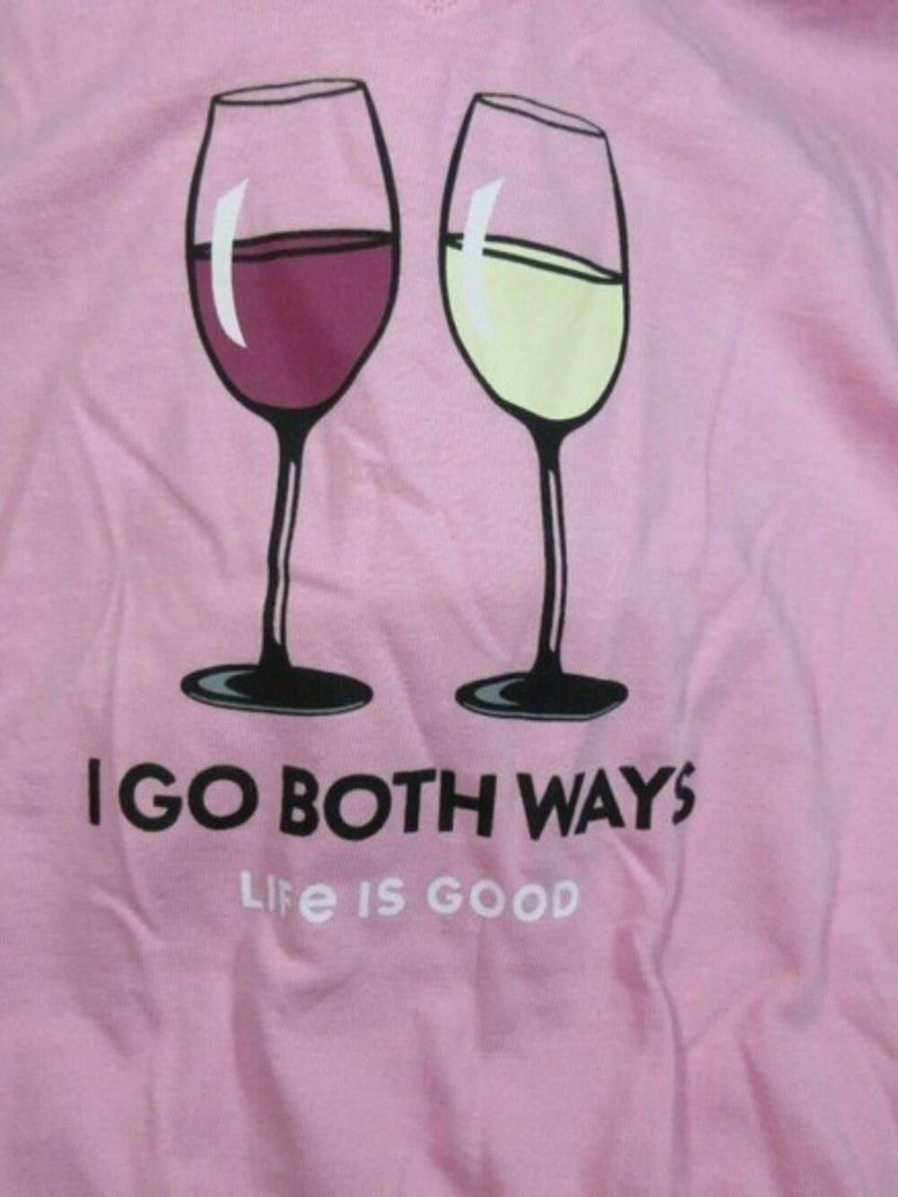 Life is Good womens I go both ways red an white whine vneck crusher tee XXXL NWT